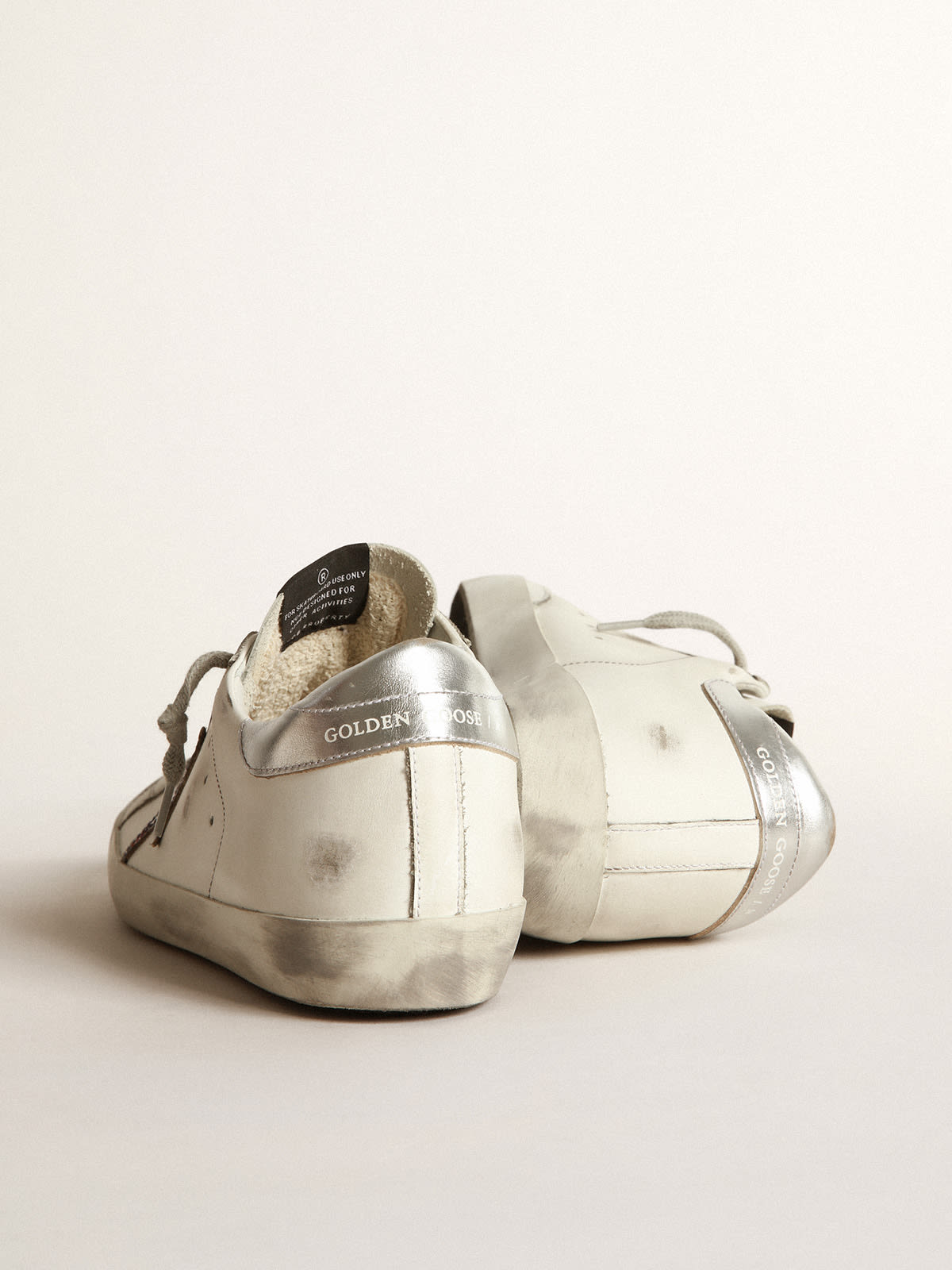 Golden Goose - Silver star Super-Star sneakers with contrasting stitching in 