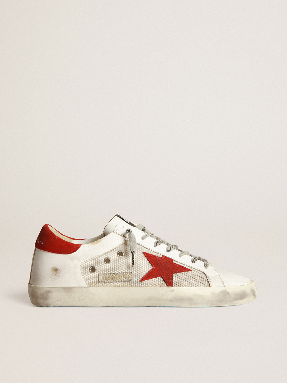 White Superstar sneakers in leather with red star