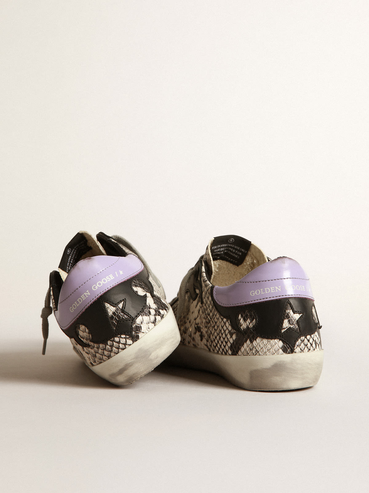 Golden Goose - Snakeskin Super-Star sneakers with silver star in 