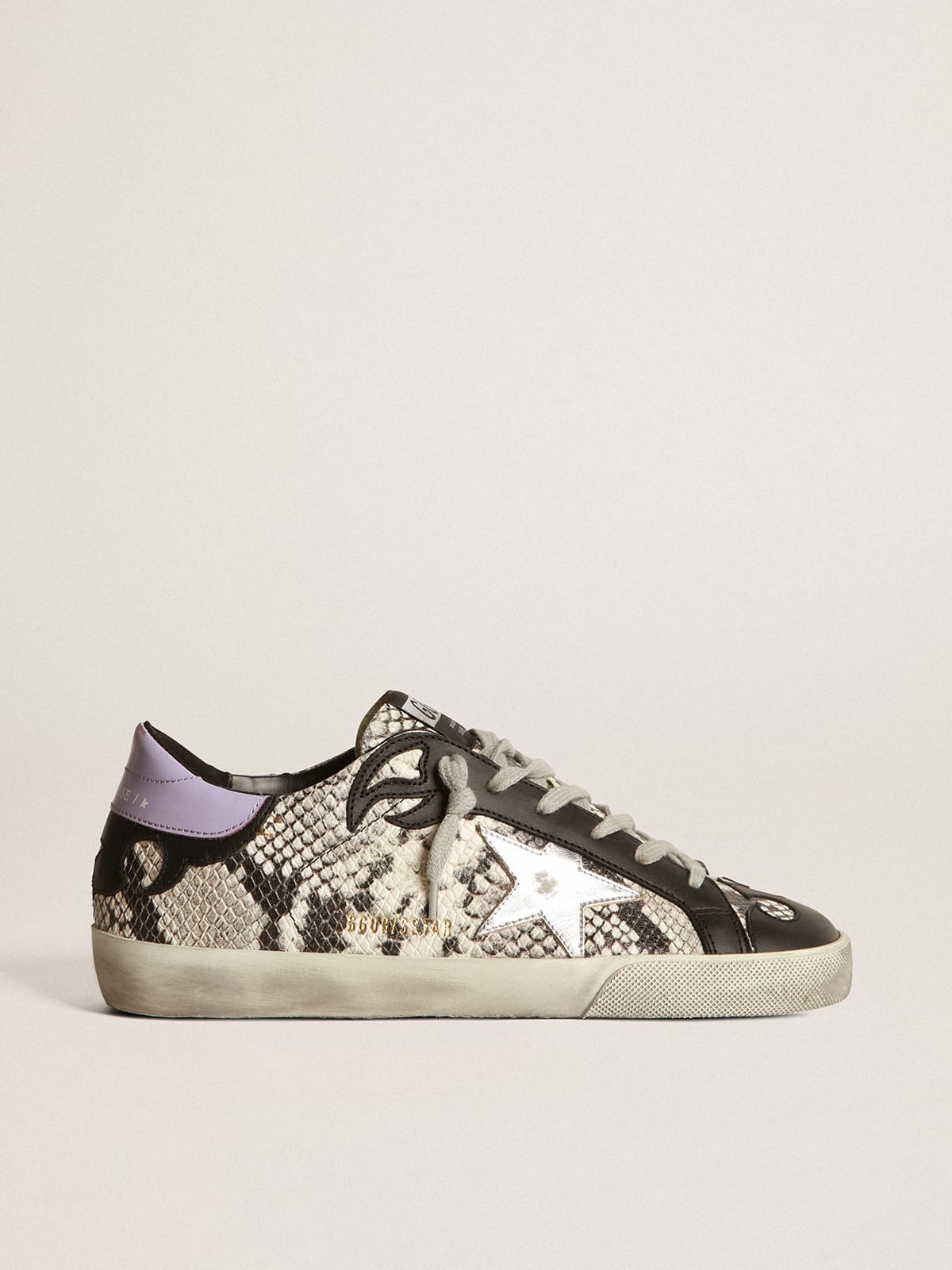Golden Goose - Snakeskin Super-Star sneakers with silver star in 