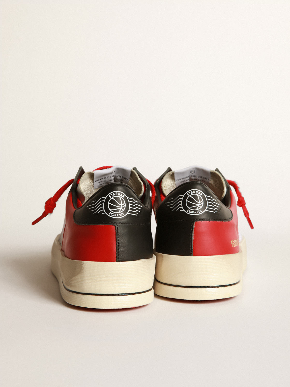 Golden Goose - Stardan sneakers in red and white leather with mesh inserts in 
