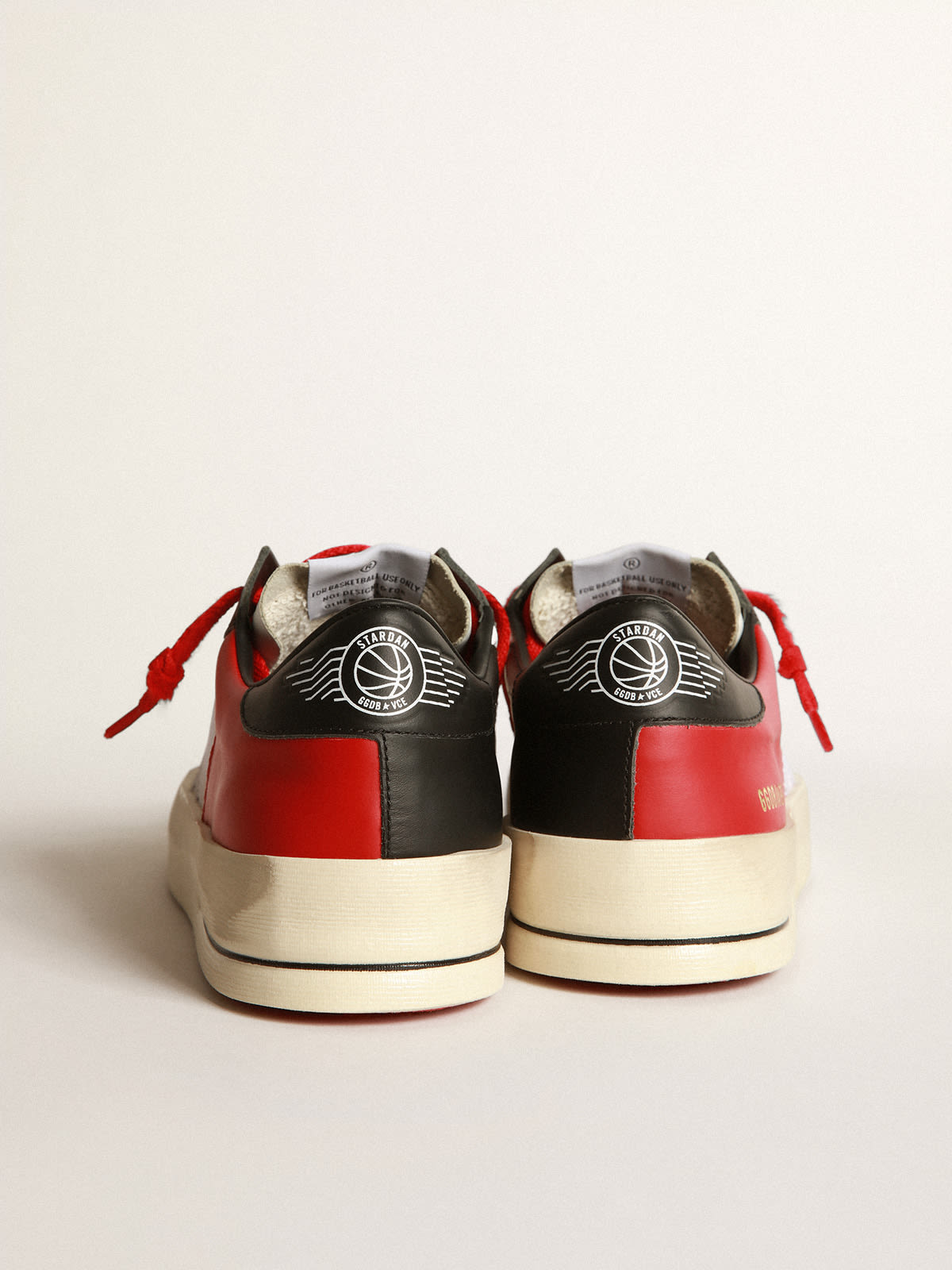 Stardan sneakers in red and white leather with mesh inserts