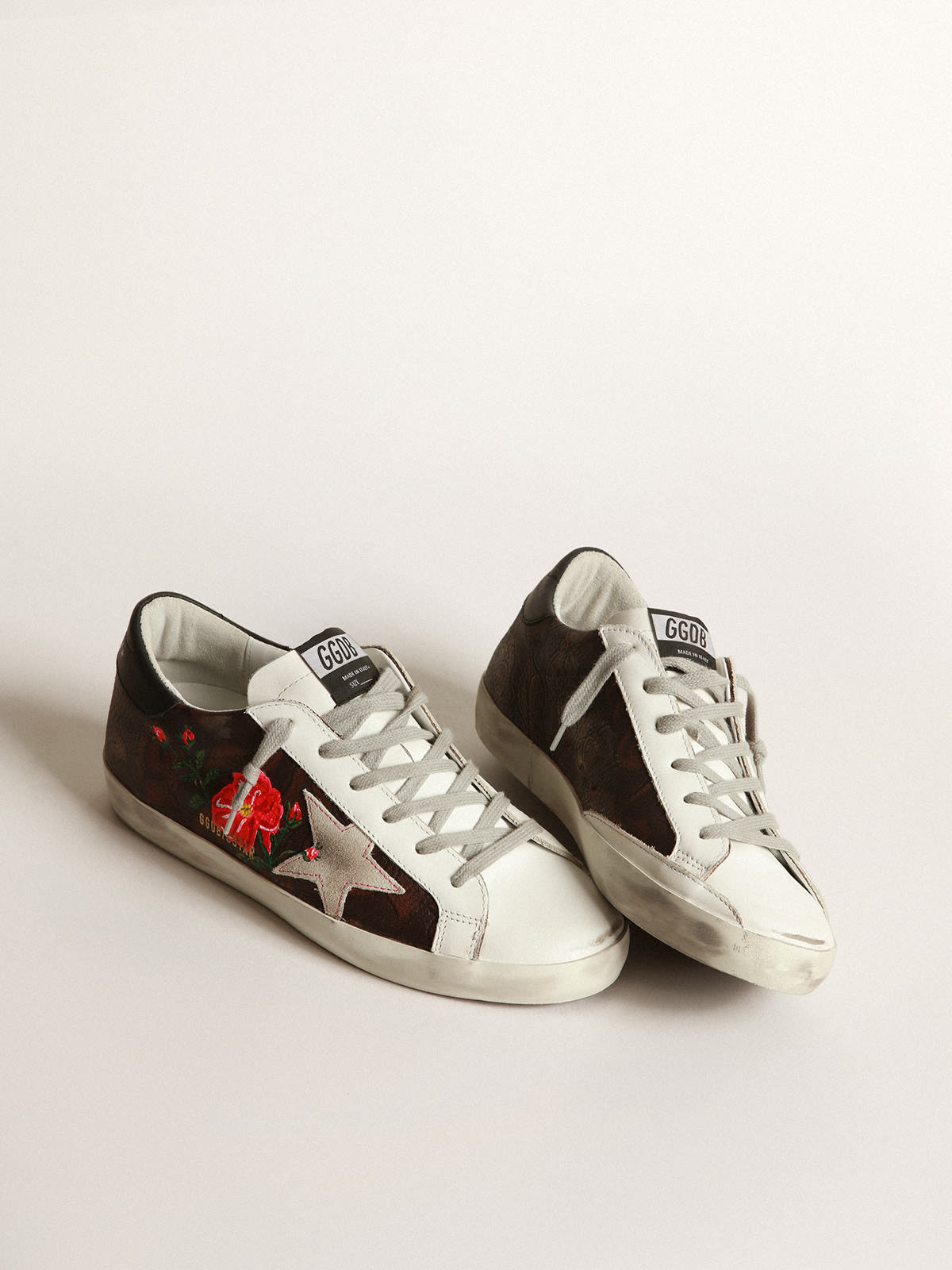 Golden Goose - Super-Star sneakers with hand-painted flowers in 