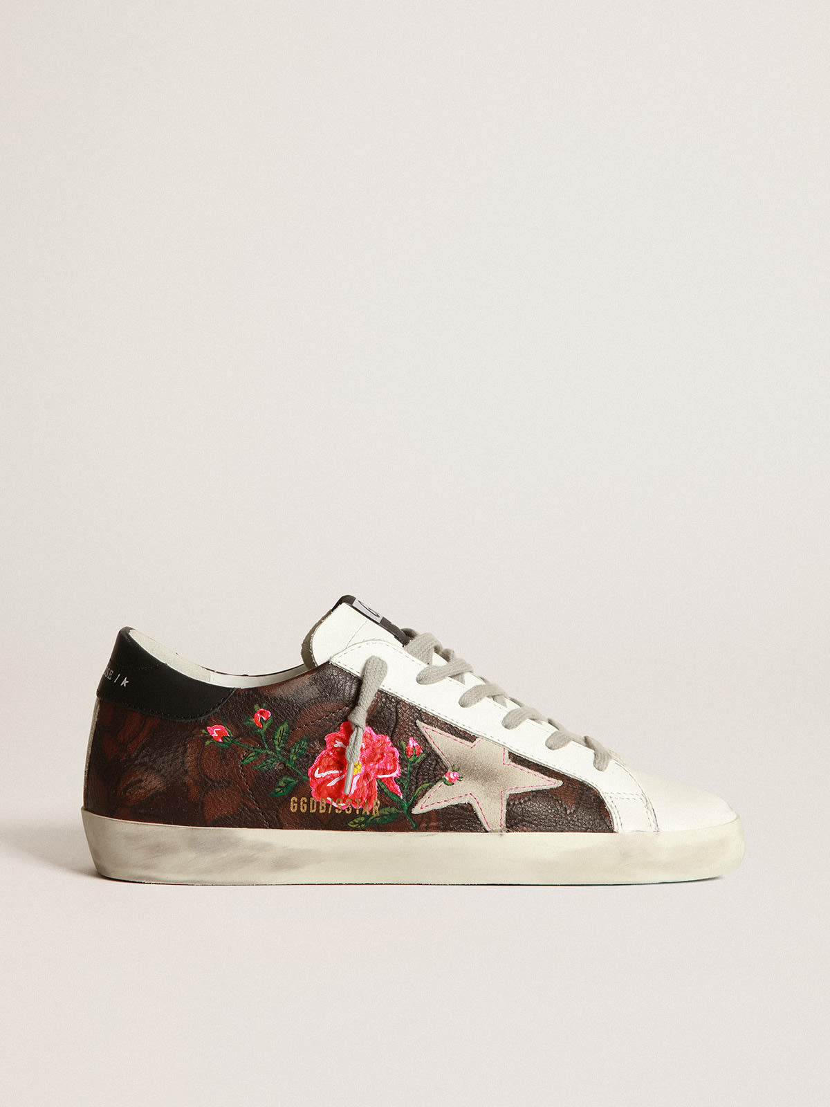 Super-Star sneakers with hand-painted flowers | Golden Goose