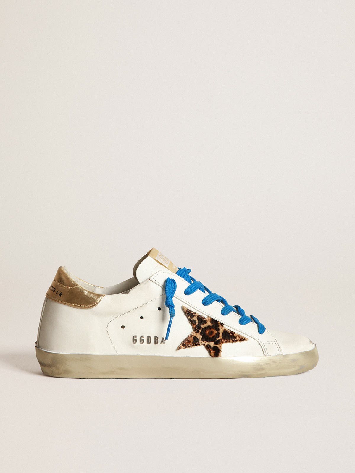 Super-Star sneakers with sparkly foxing and leopard-print star | Golden  Goose