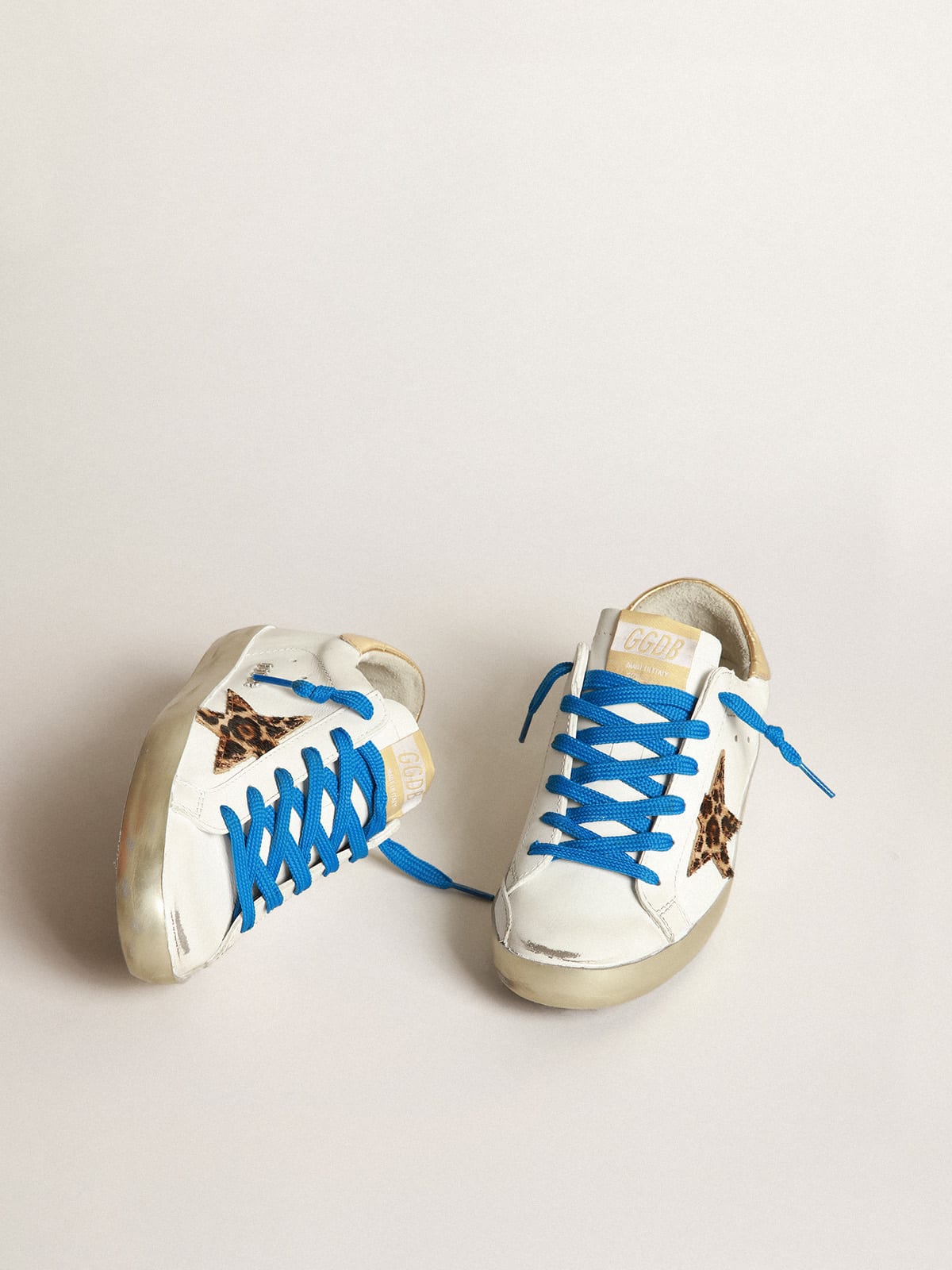 Golden Goose - Super-Star sneakers with sparkly foxing and leopard-print star in 