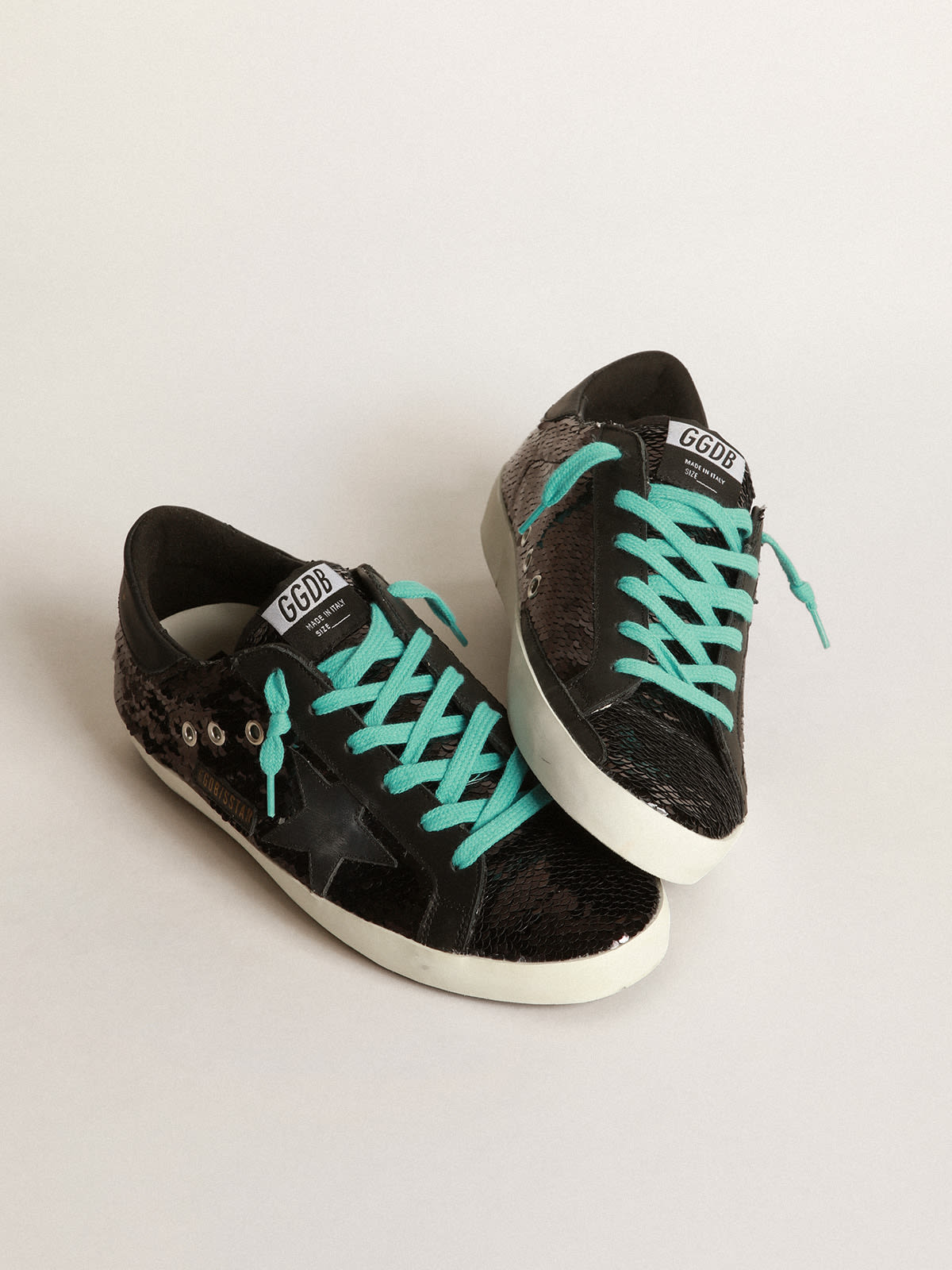 Golden Goose - Sneakers Super-Star con paillettes nere all-over in 