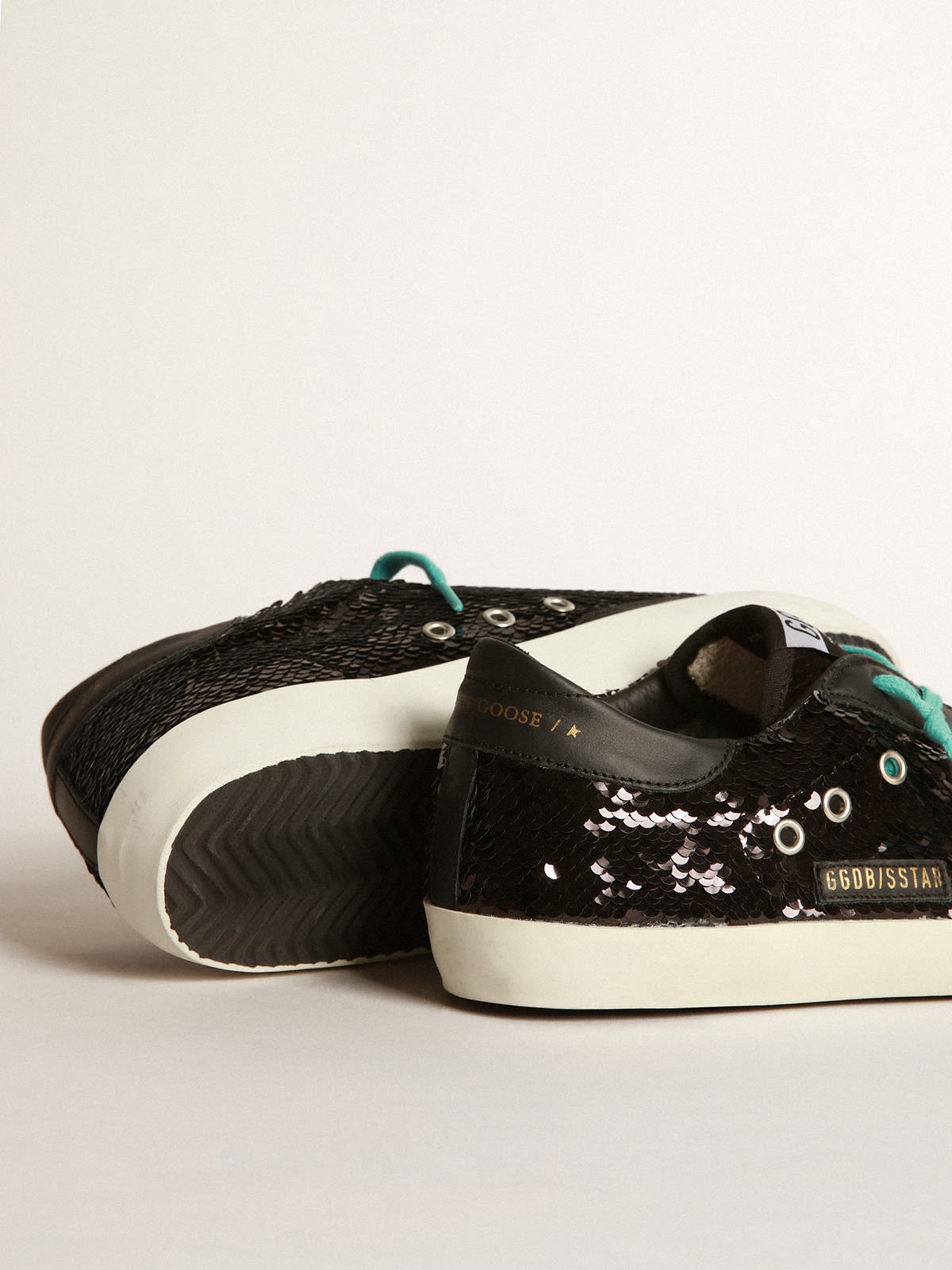 Golden Goose - Super-Star sneakers with all-over black sequins in 