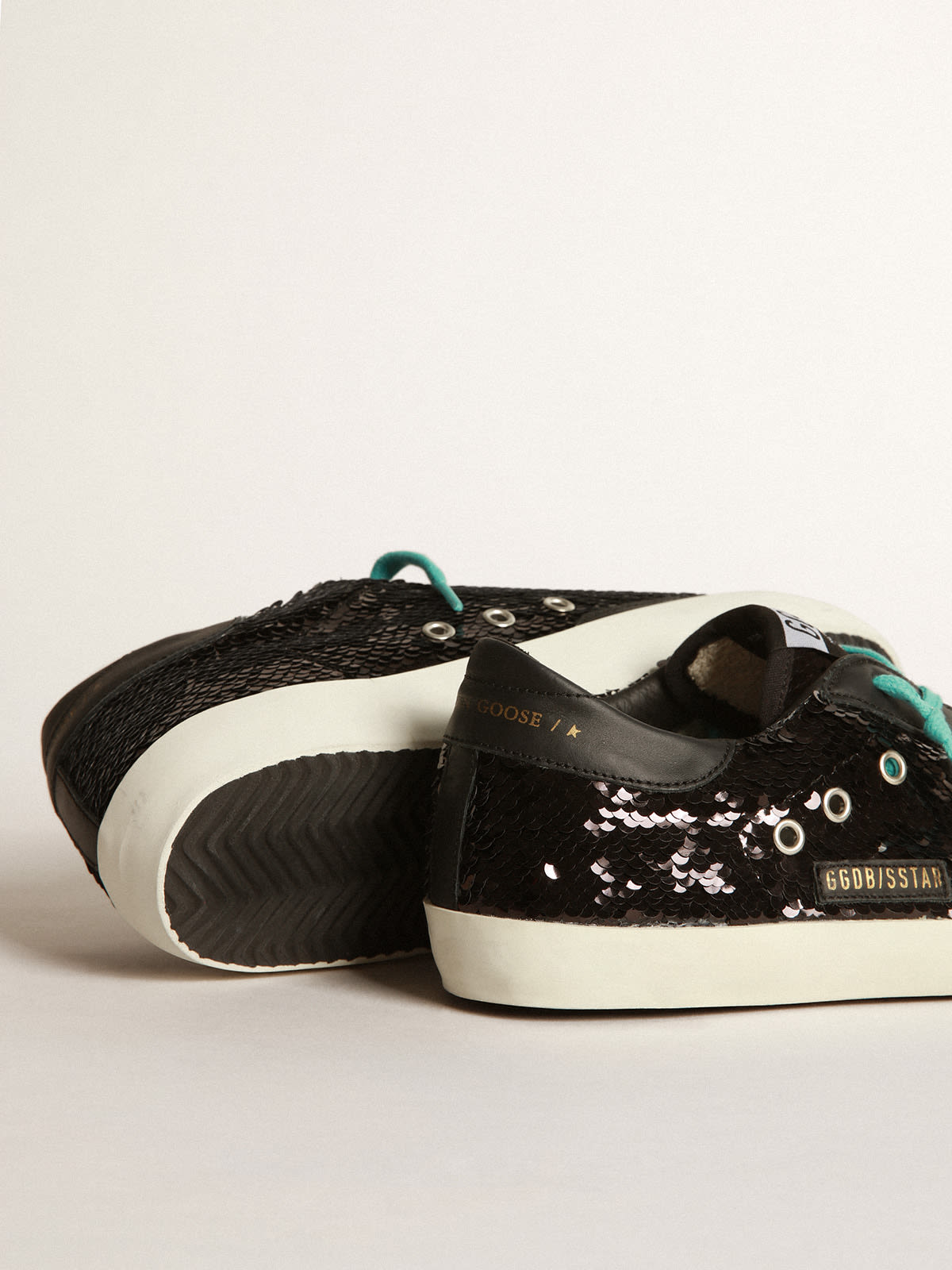 Black sequin deals golden goose