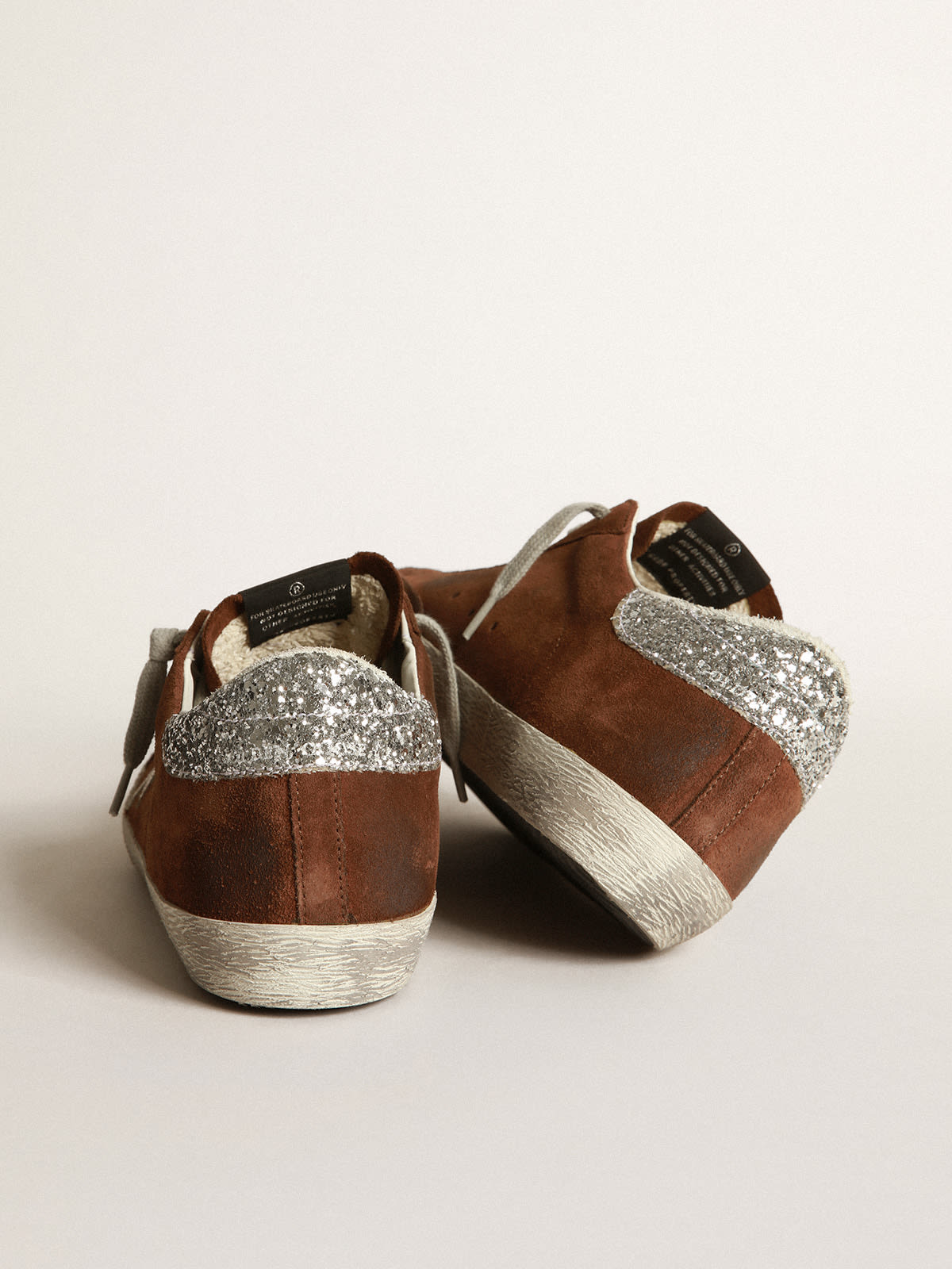 Golden Goose - Suede Super-Star sneakers with glittery heel tab in 