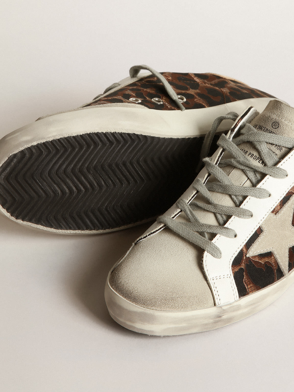 Golden Goose - Leopard-print Super-Star sneakers with suede star in 