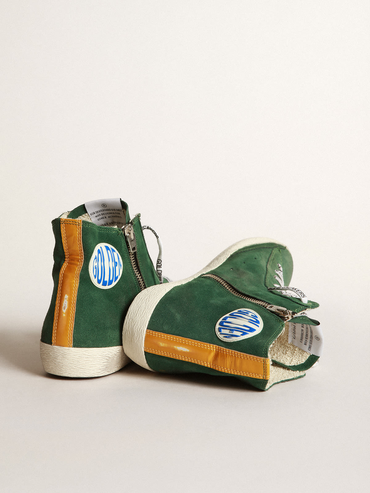 Golden Goose - Sneakers Francy en daim vert avec étoile blanche in 