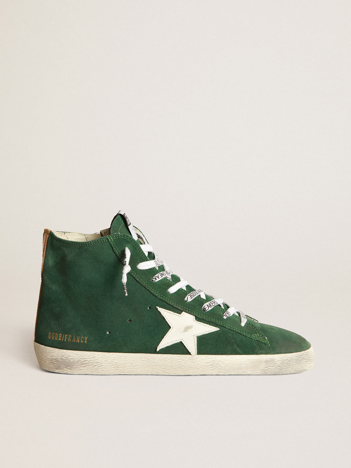 Golden Goose - Sneakers Francy en daim vert avec étoile blanche in 