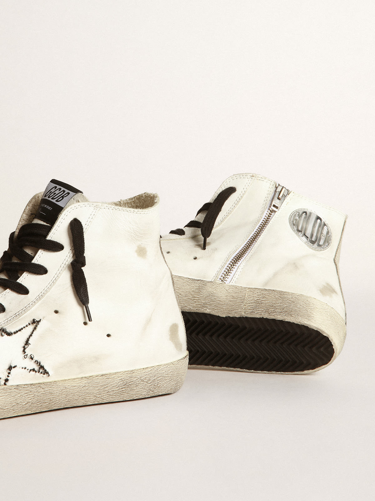 Golden Goose - Francy sneakers in leather with star with open seam effect in 