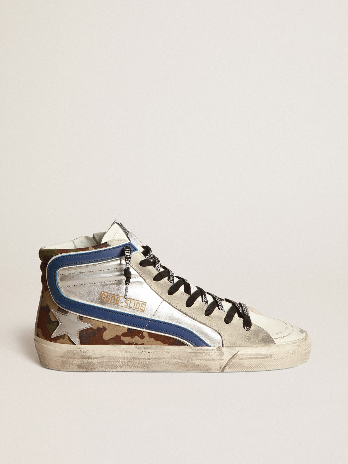 Golden Goose - Silver and camouflage Slide sneakers in 