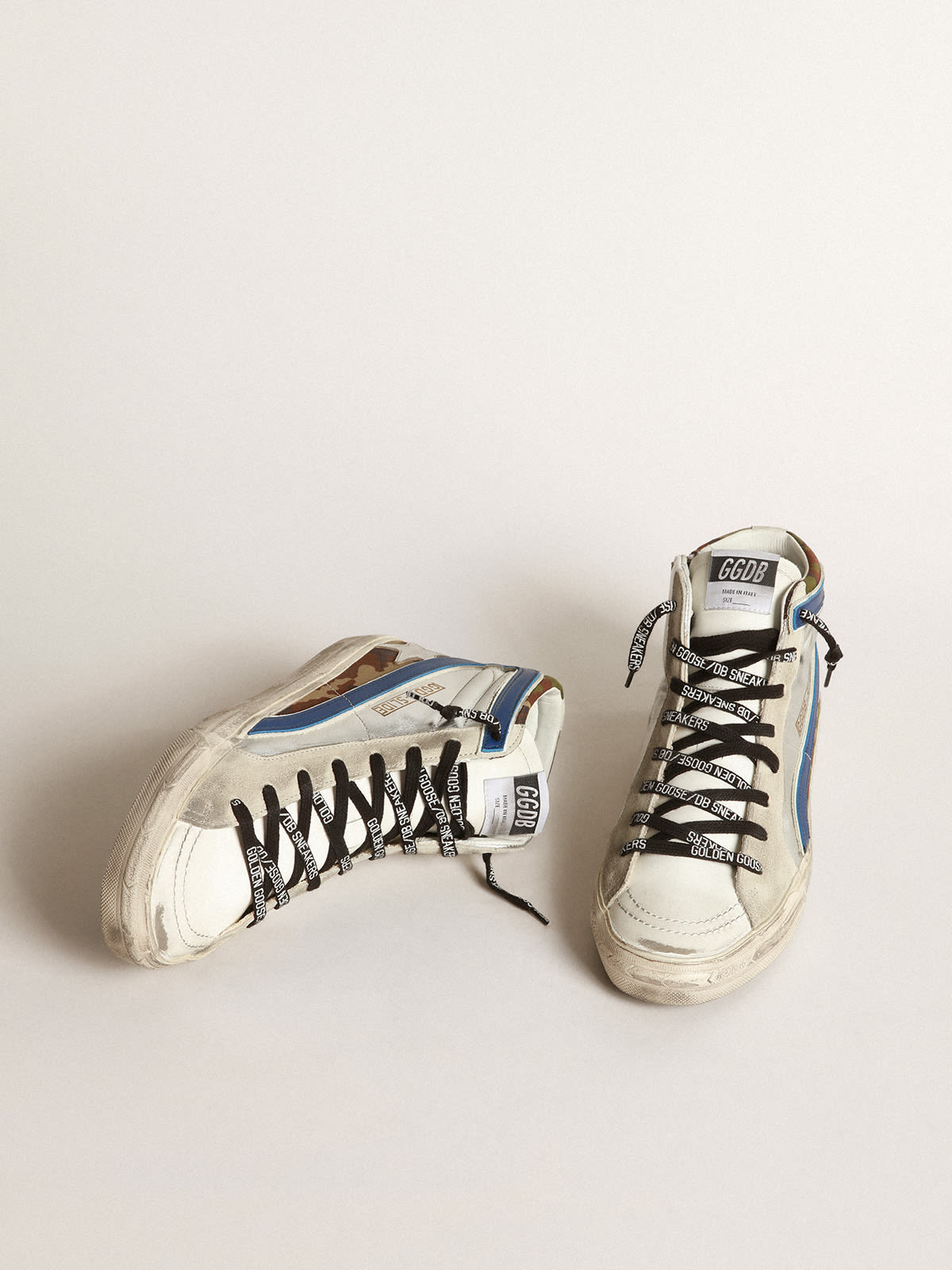 Golden Goose - Silver and camouflage Slide sneakers in 