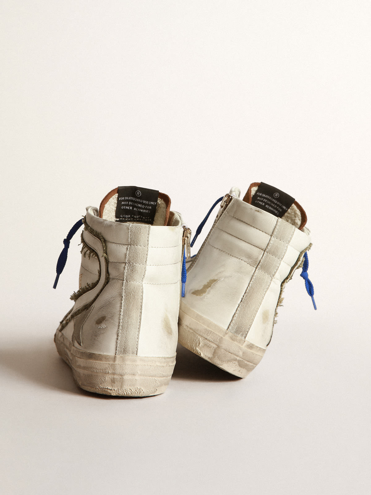 Golden Goose - Leather and suede sneakers with inserts in raw edge canvas in 