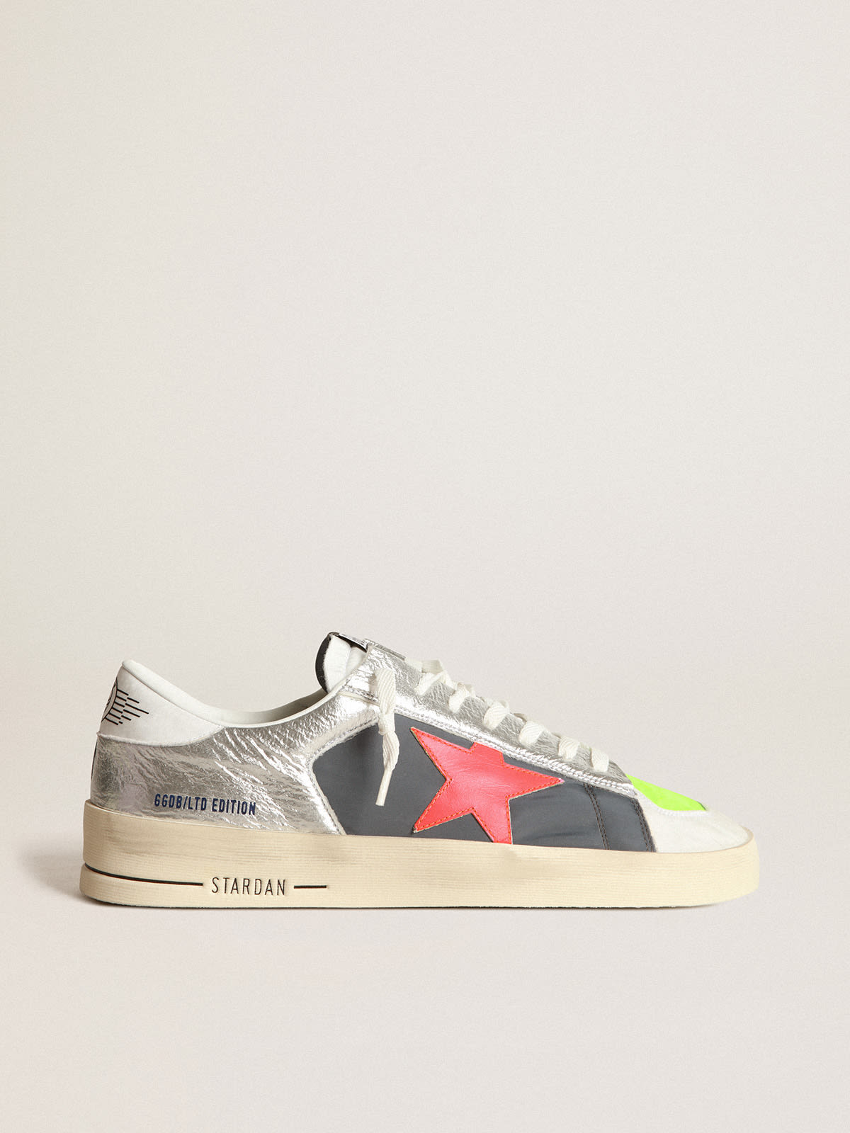 LAB Men's patchwork Stardan sneakers with fuchsia star | Golden Goose