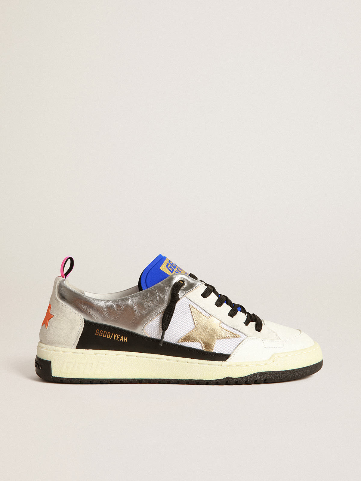 Sneakers Yeah blanches avec toile dor e Golden Goose