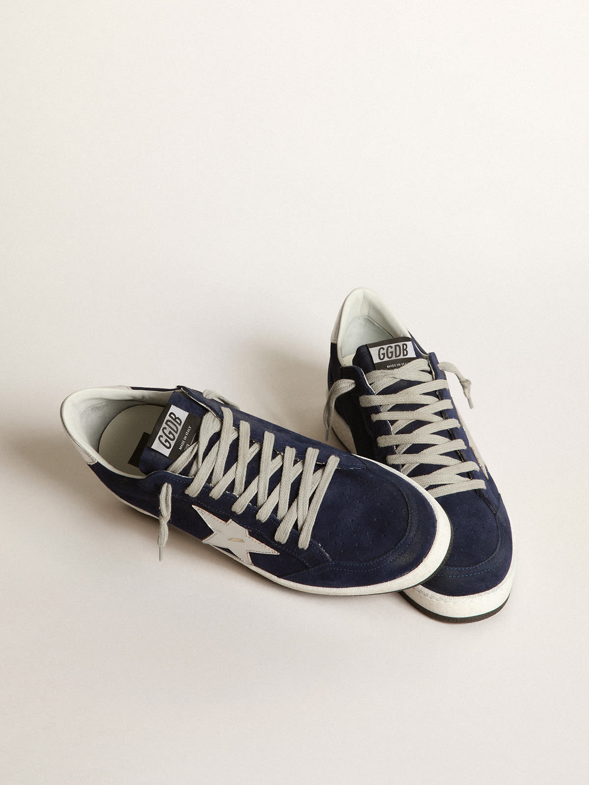 Blue suede store golden goose sneakers