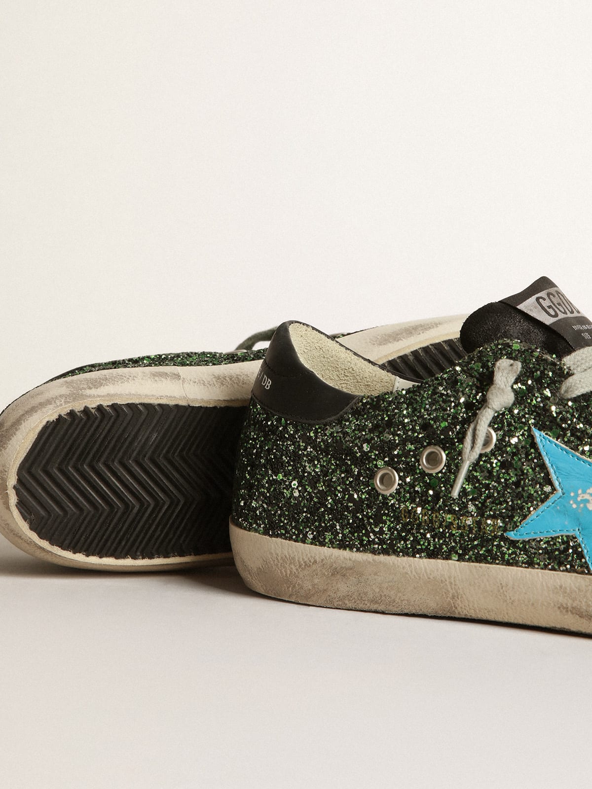 Golden goose store green glitter