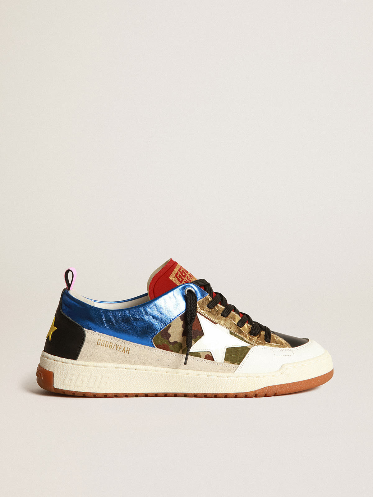 Blue Yeah! sneakers with camouflage and white star | Golden Goose