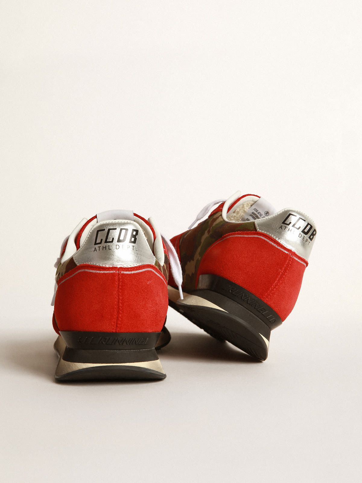 Golden Goose - Red Running sneakers in suede with camouflage detail in 