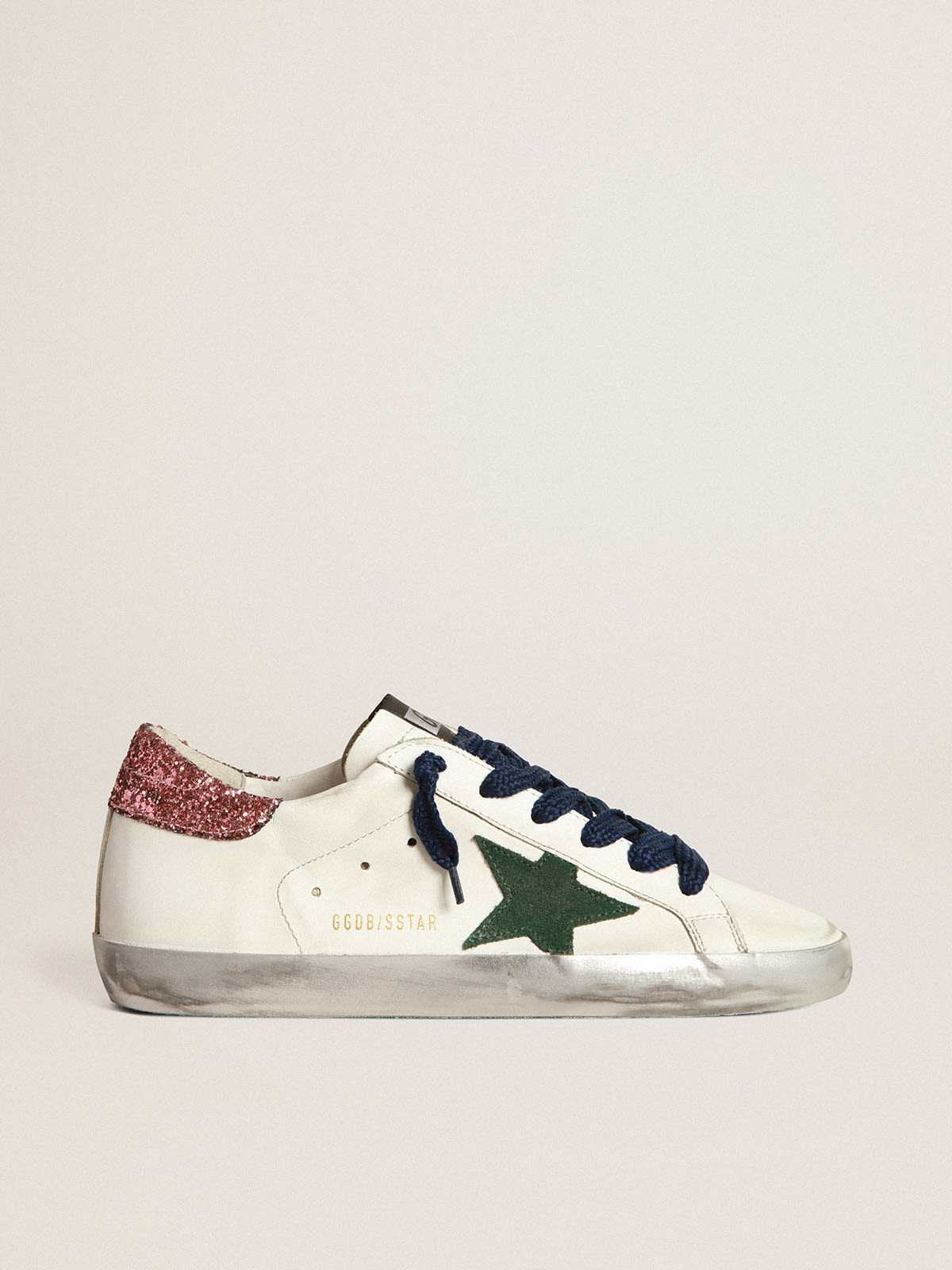 coach local on behalf of Super-Star sneakers with green suede star and pink glitter heel tab |  Golden Goose