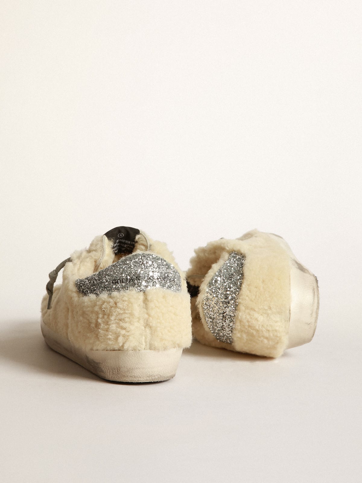 Golden Goose - Super-Star sneakers in shearling with glittery star in 