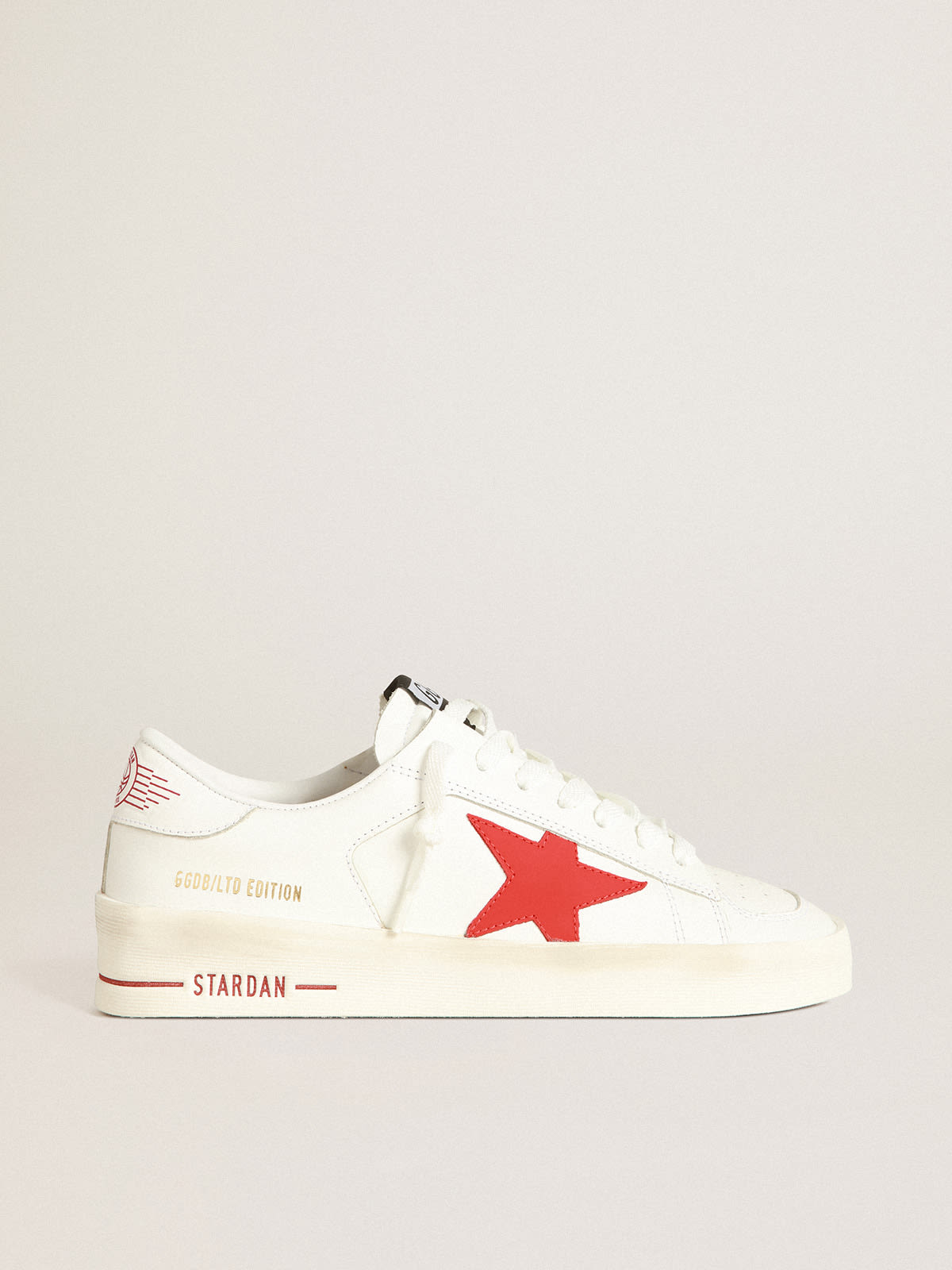 Stardan LTD sneakers with red rubber-effect leather star and white leather  heel tab | Golden Goose
