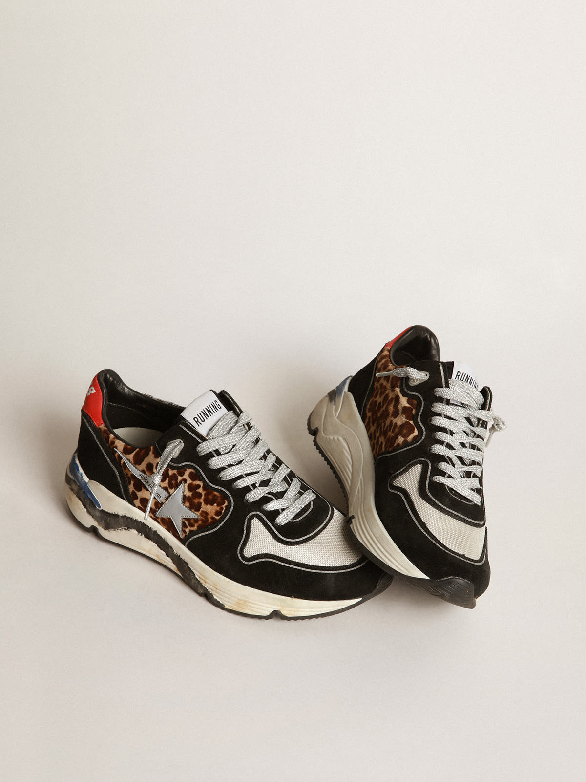 Running Sole sneakers in leopard-print pony skin and suede | Golden Goose