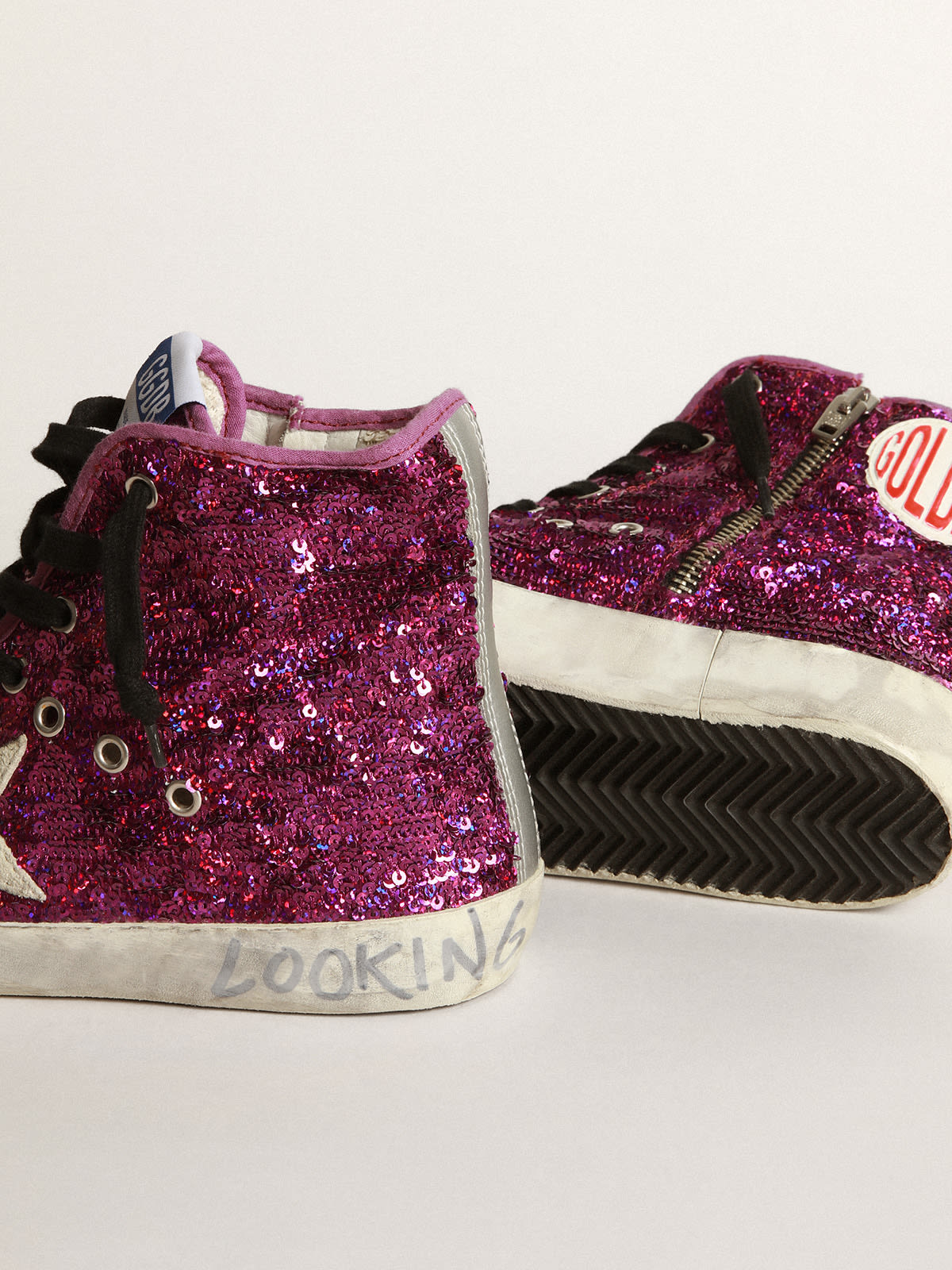 Golden Goose - Francy sneakers with sequins and handwritten lettering on the outsole in 