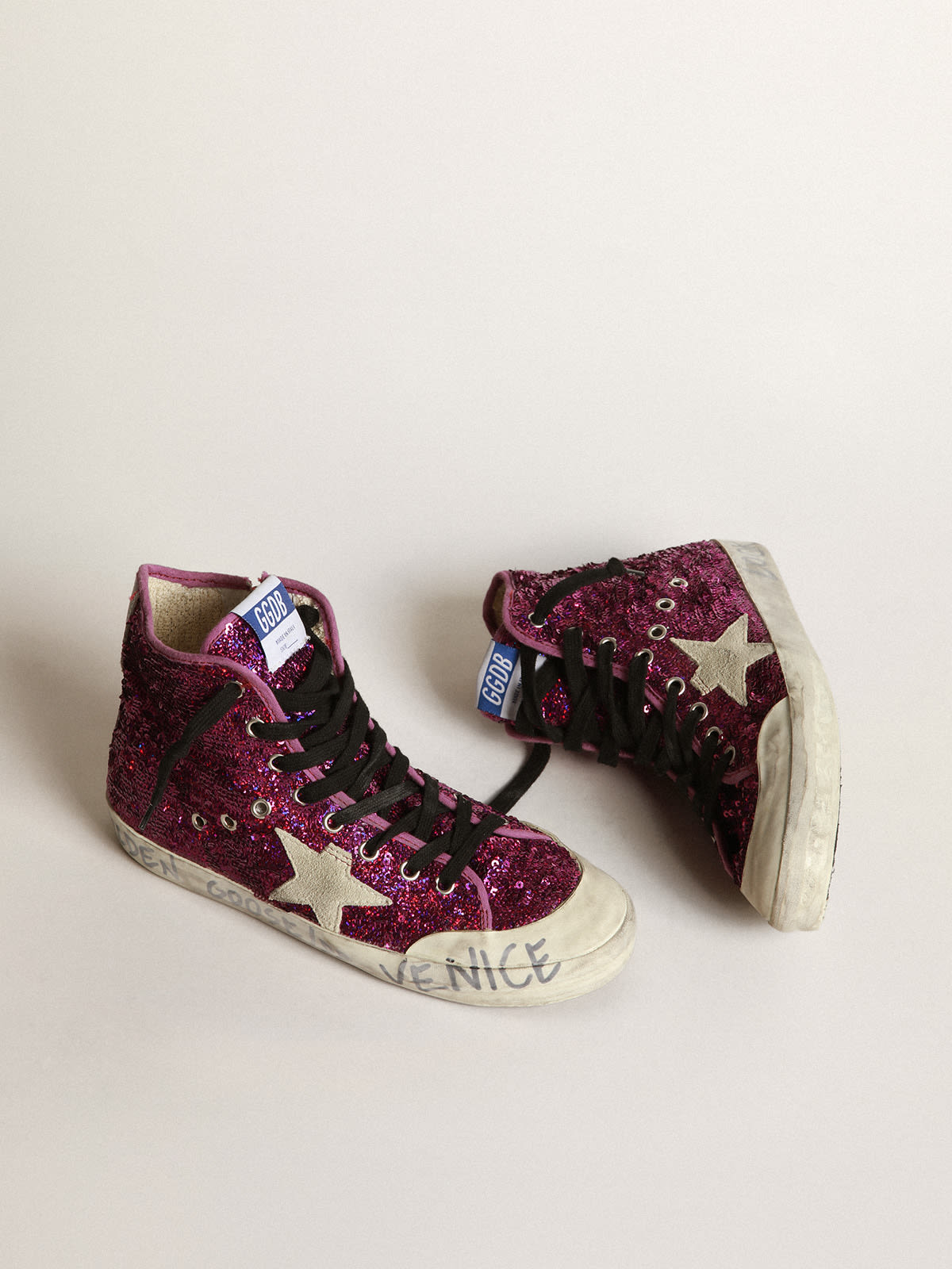 Golden Goose - Francy sneakers with sequins and handwritten lettering on the outsole in 