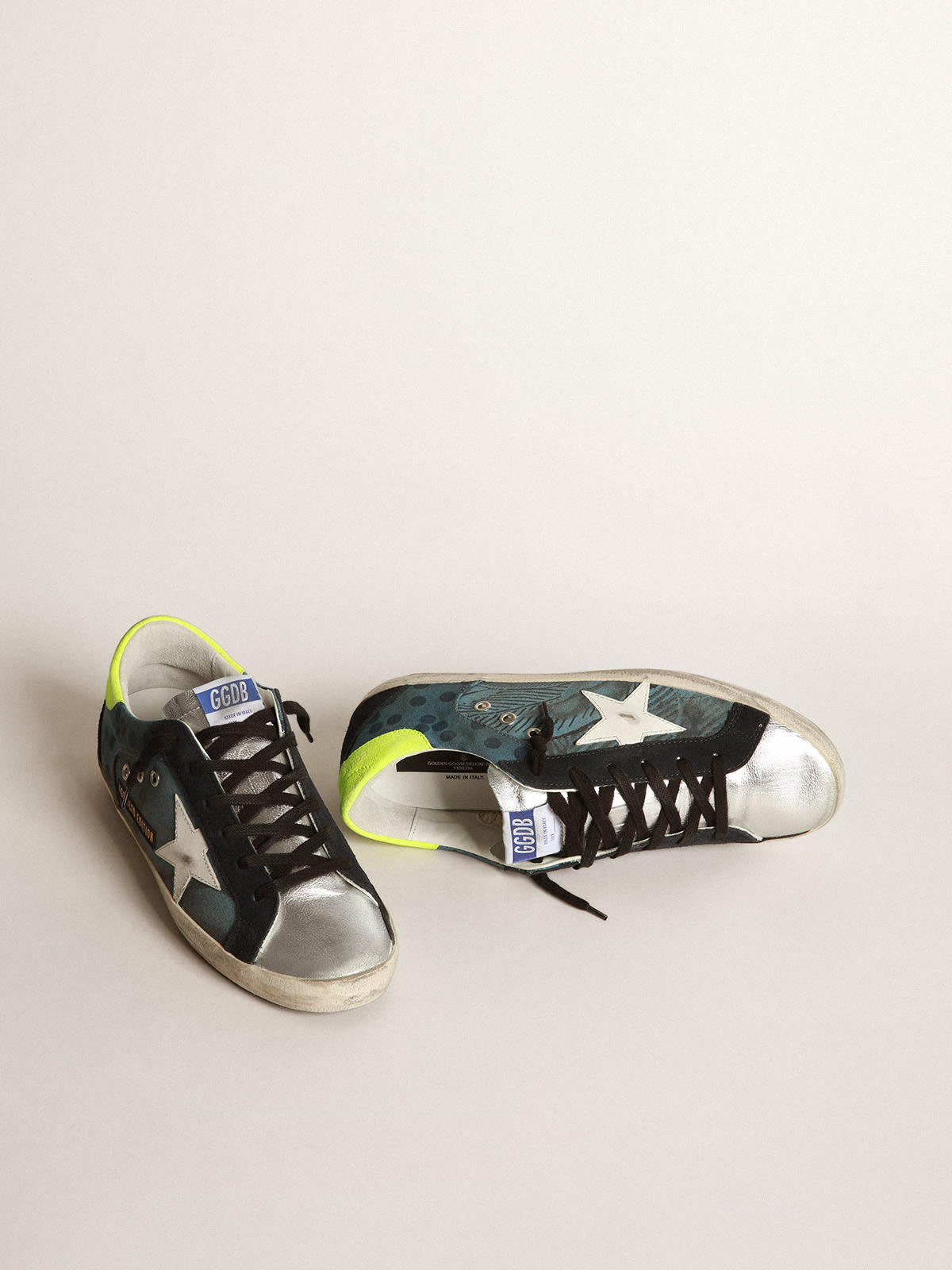 Golden Goose - LAB Women’s blue Super-Star sneakers in canvas with print and polka dots in 