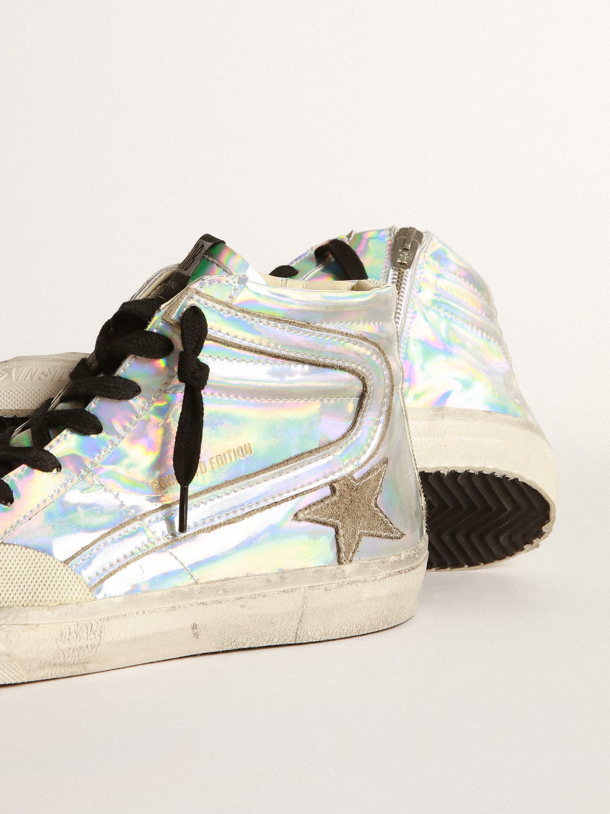 Golden Goose - Women’s Slide LAB in holographic-effect fabric in 