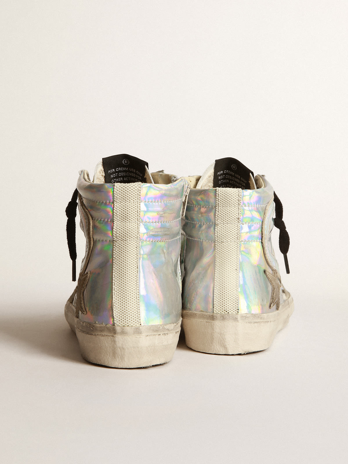Golden Goose - Women’s Slide LAB in holographic-effect fabric in 