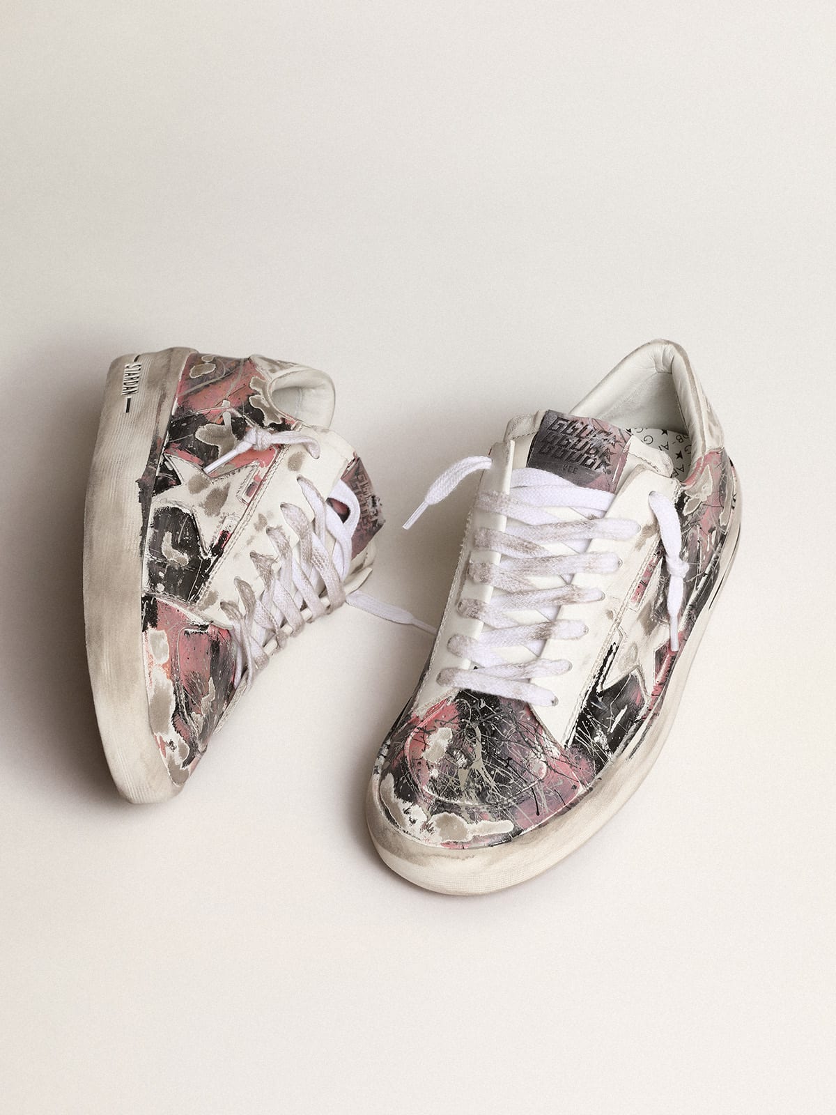 Golden Goose - Women’s Stardan LAB in leather with all-over paint splatters in 