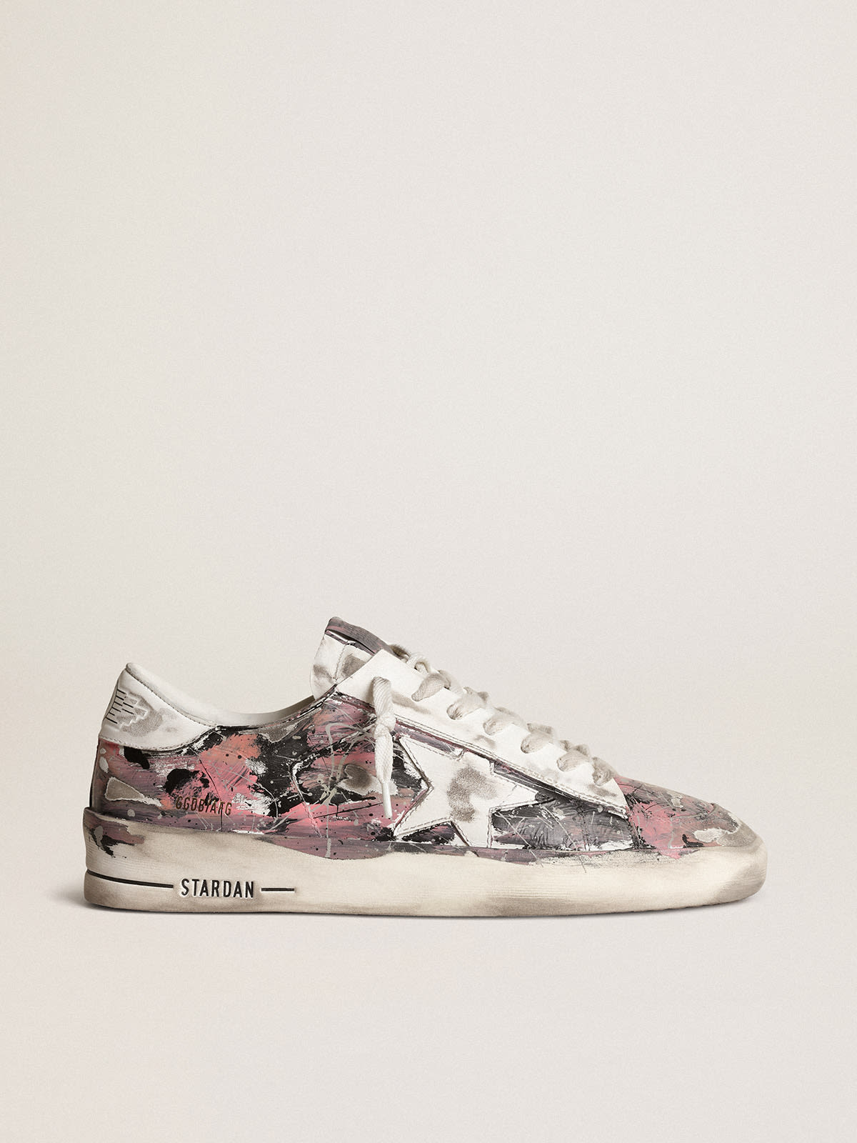 Men’s Stardan LAB in leather with all-over multicolored paint splatters