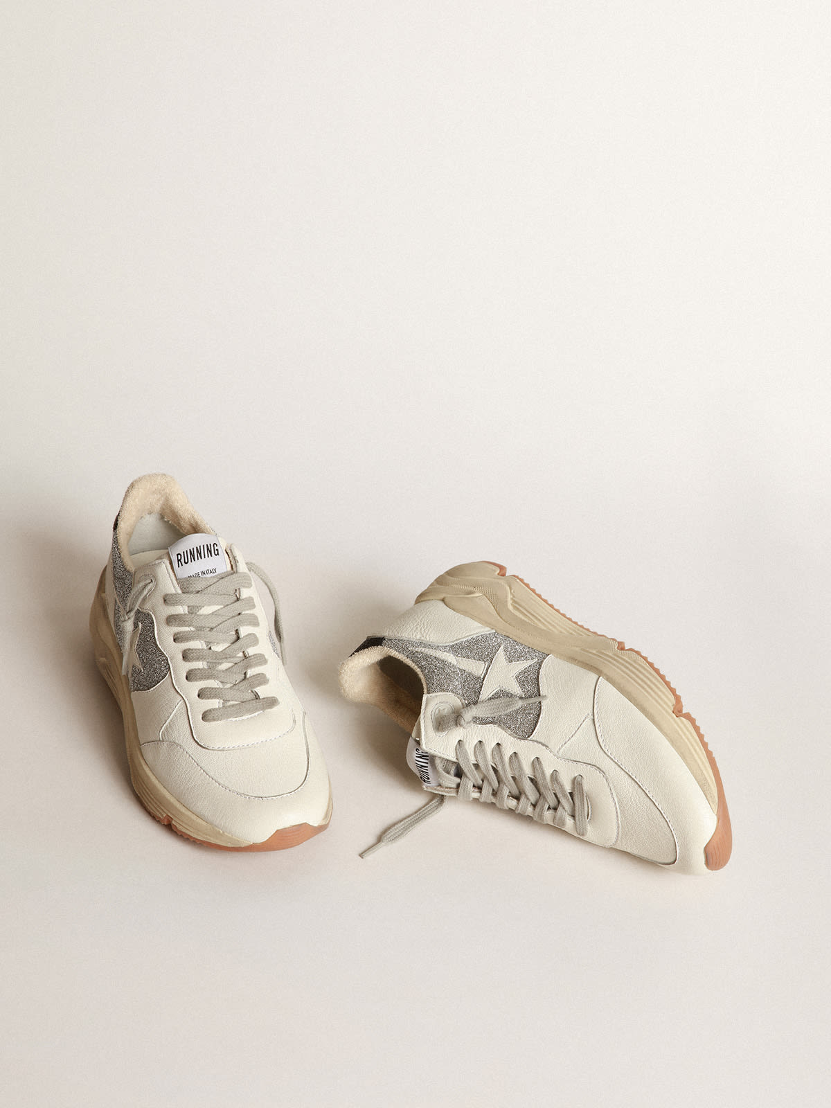 Golden Goose - Women’s Running Sole LAB with silver and black Swarovski inserts in 