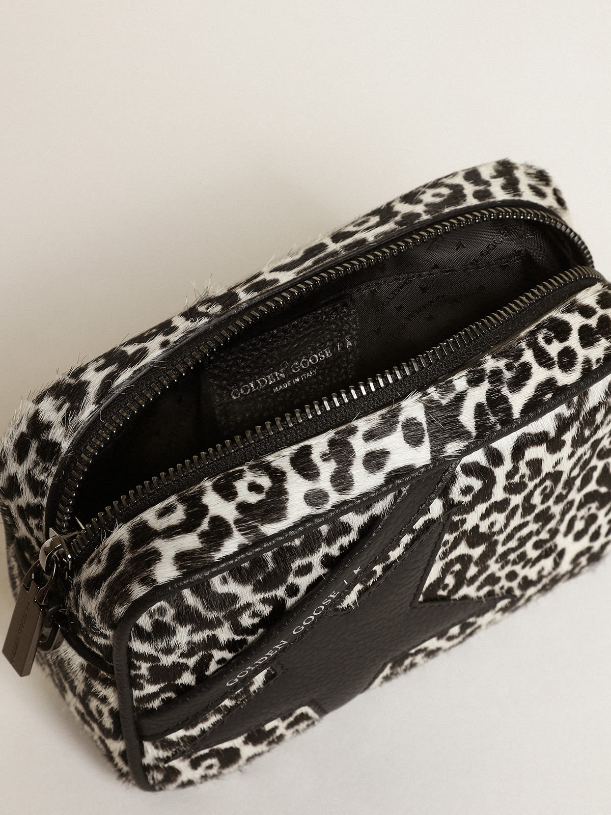 Leopard Print Pony Hair Leather Clutch Bag Handmade Hair on -  Israel