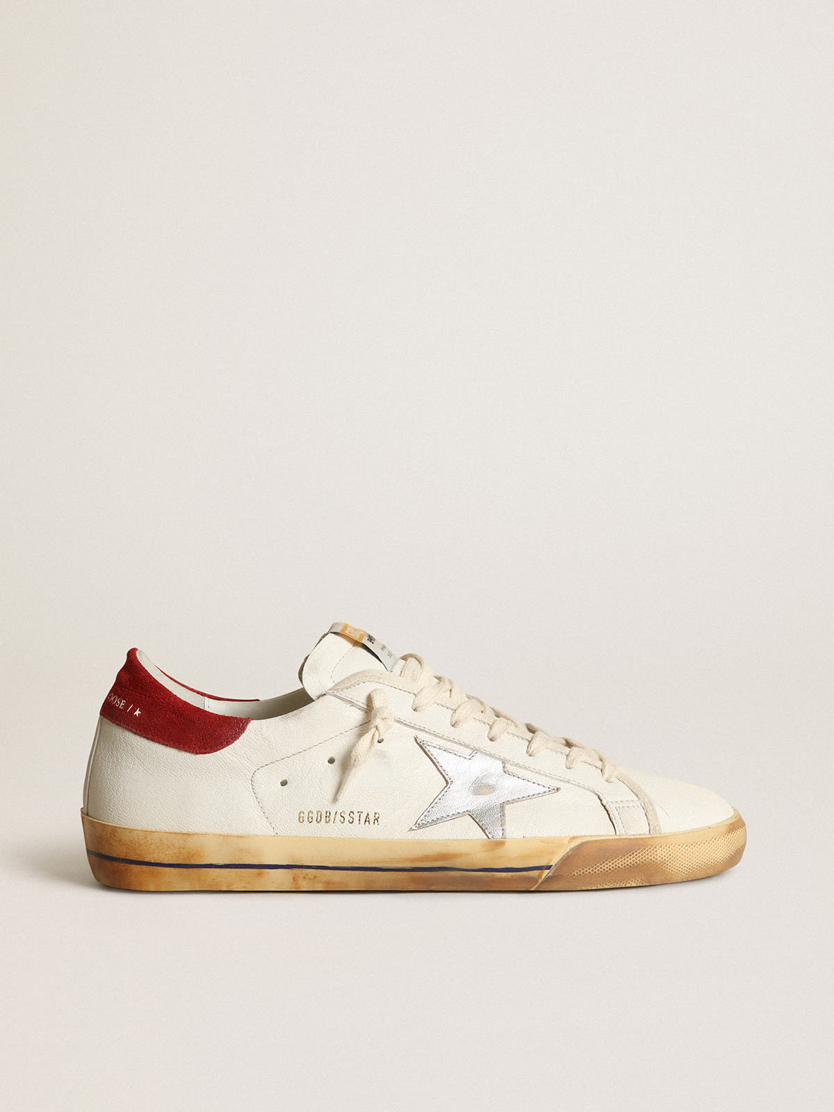 Golden Goose - Men's Super-Star with silver laminated leather star in 