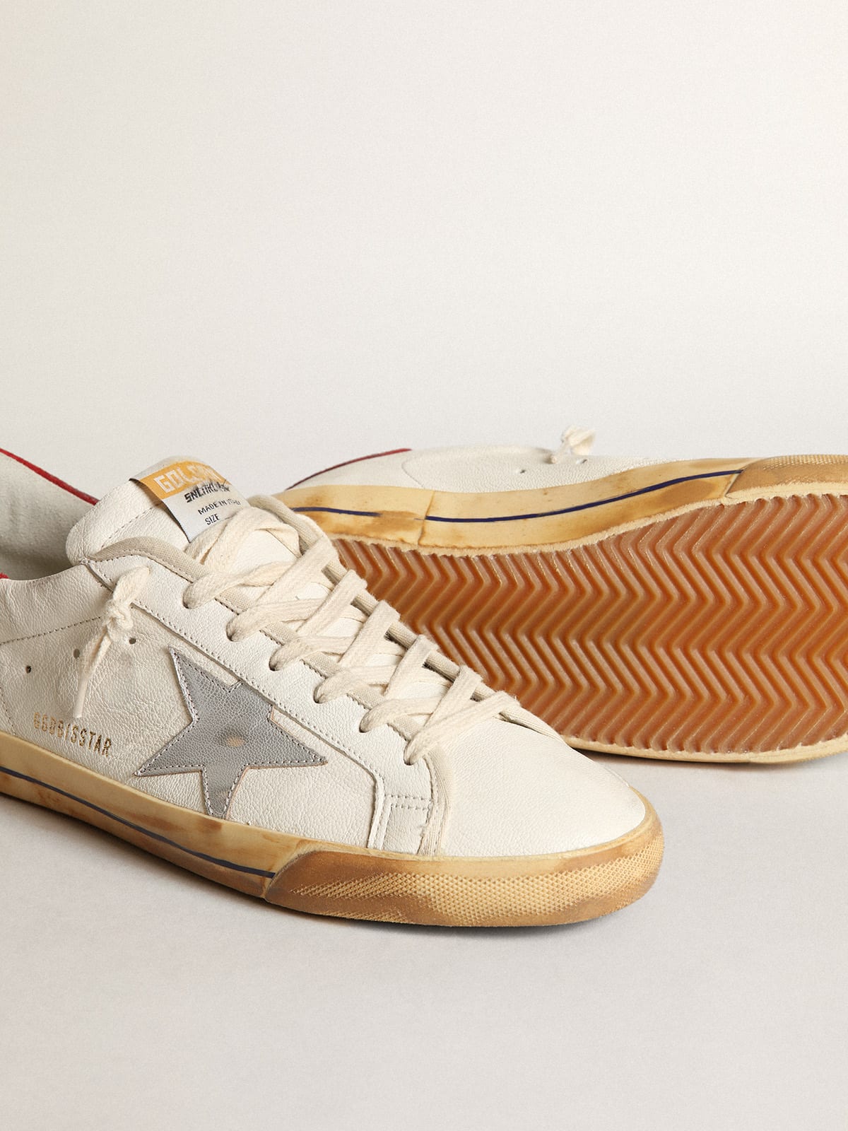 Men's Super-Star with silver laminated leather star | Golden Goose