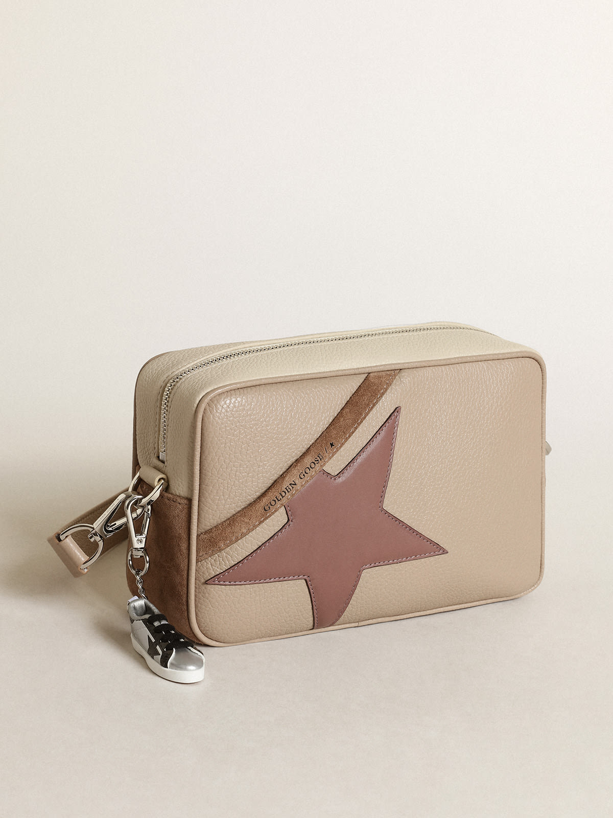 Women's Star Bag large in off-white hammered leather