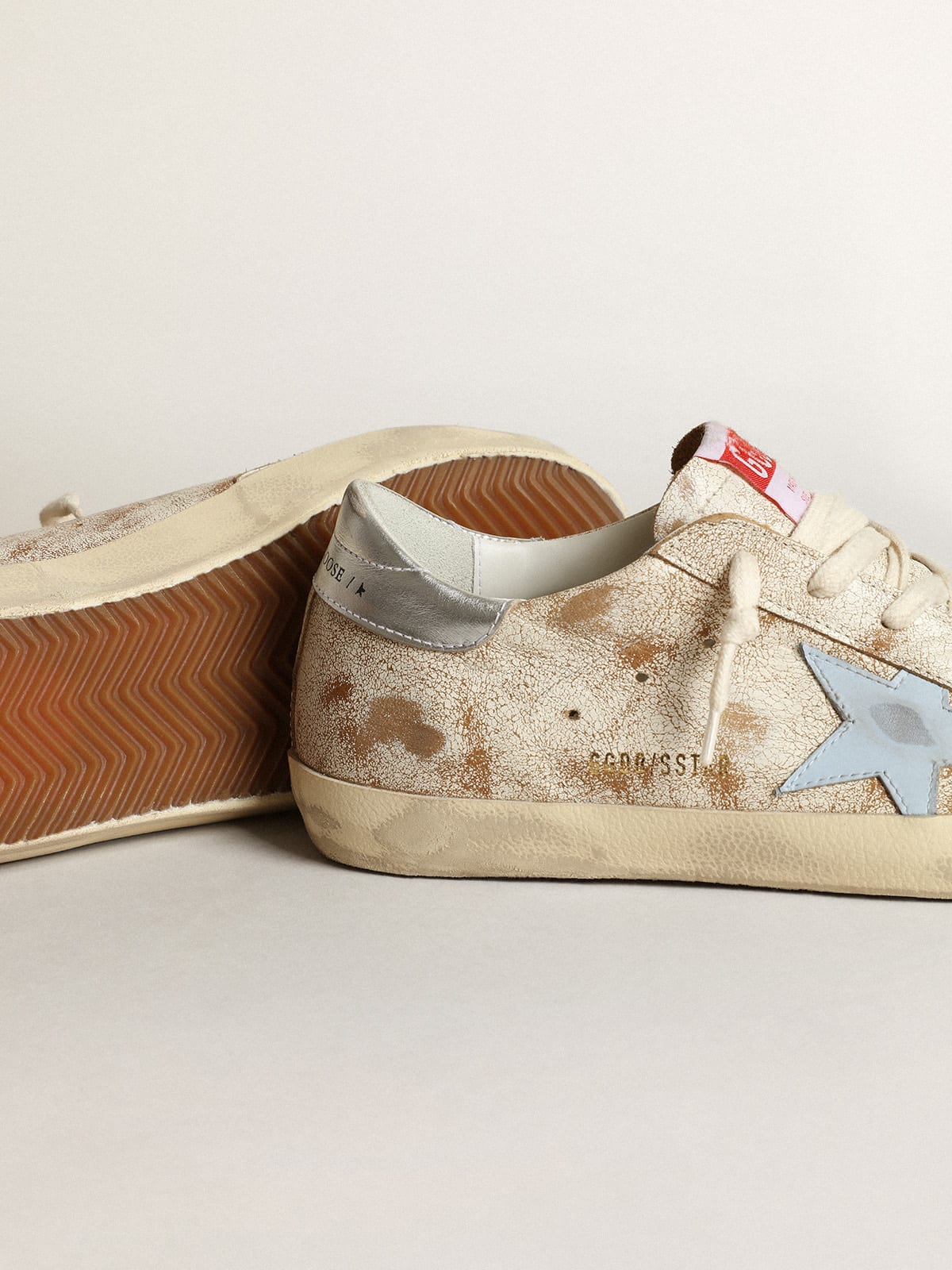 Golden Goose sneaker superstar cream silver blue