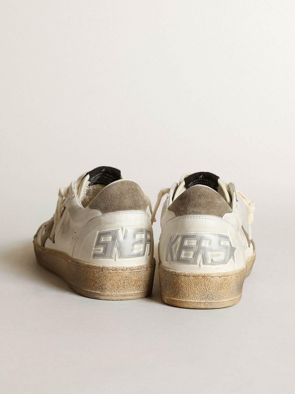 Golden Goose - White women’s Ball Star LTD with a dove gray star and heel tab in 
