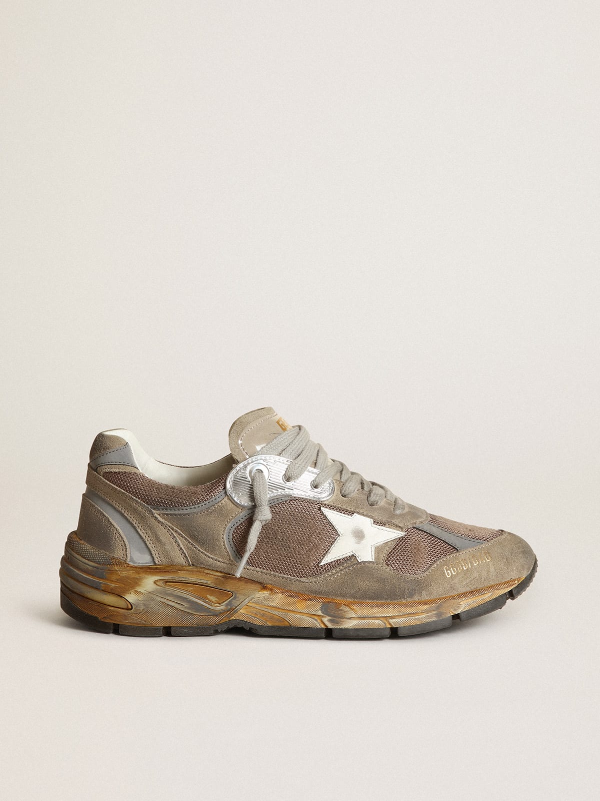 Golden Goose - Herren Dad-Star aus taubengrauem Mesh und Rauleder in 