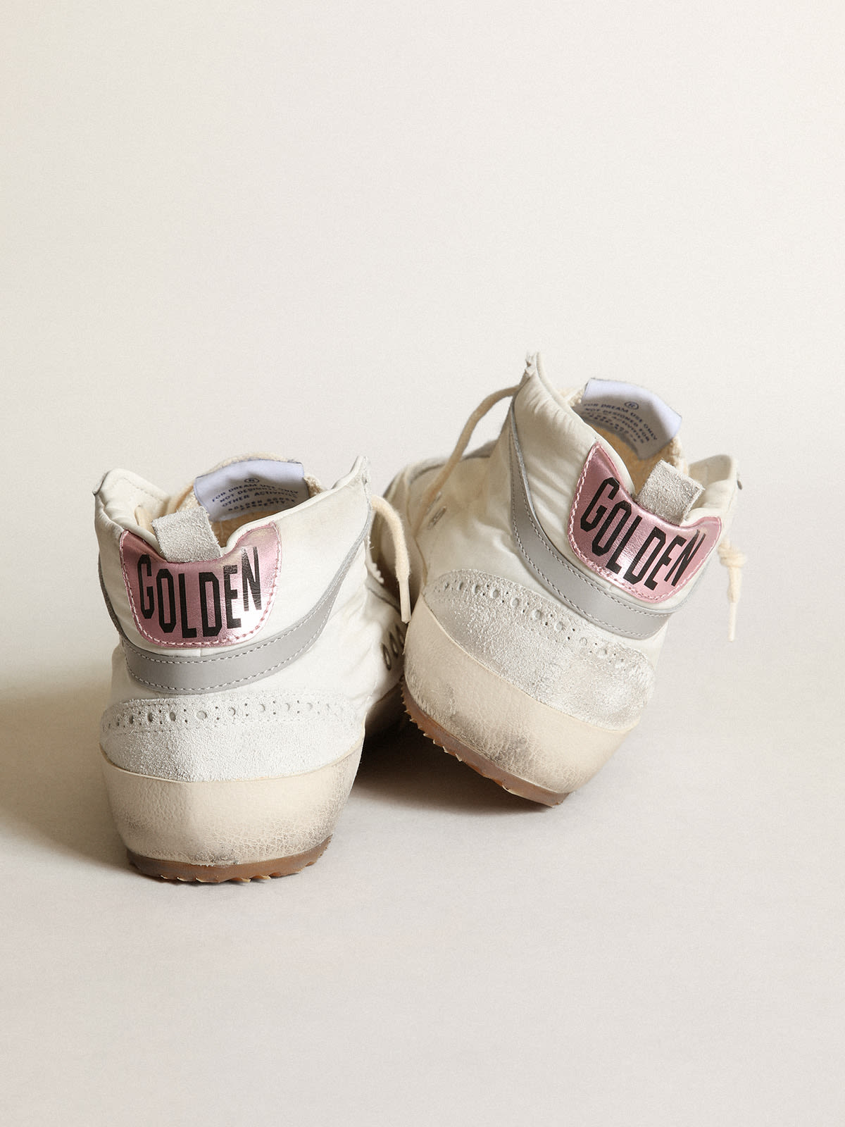 Golden Goose - Women's Mid Star LTD in white nylon with leopard print pony skin star in 