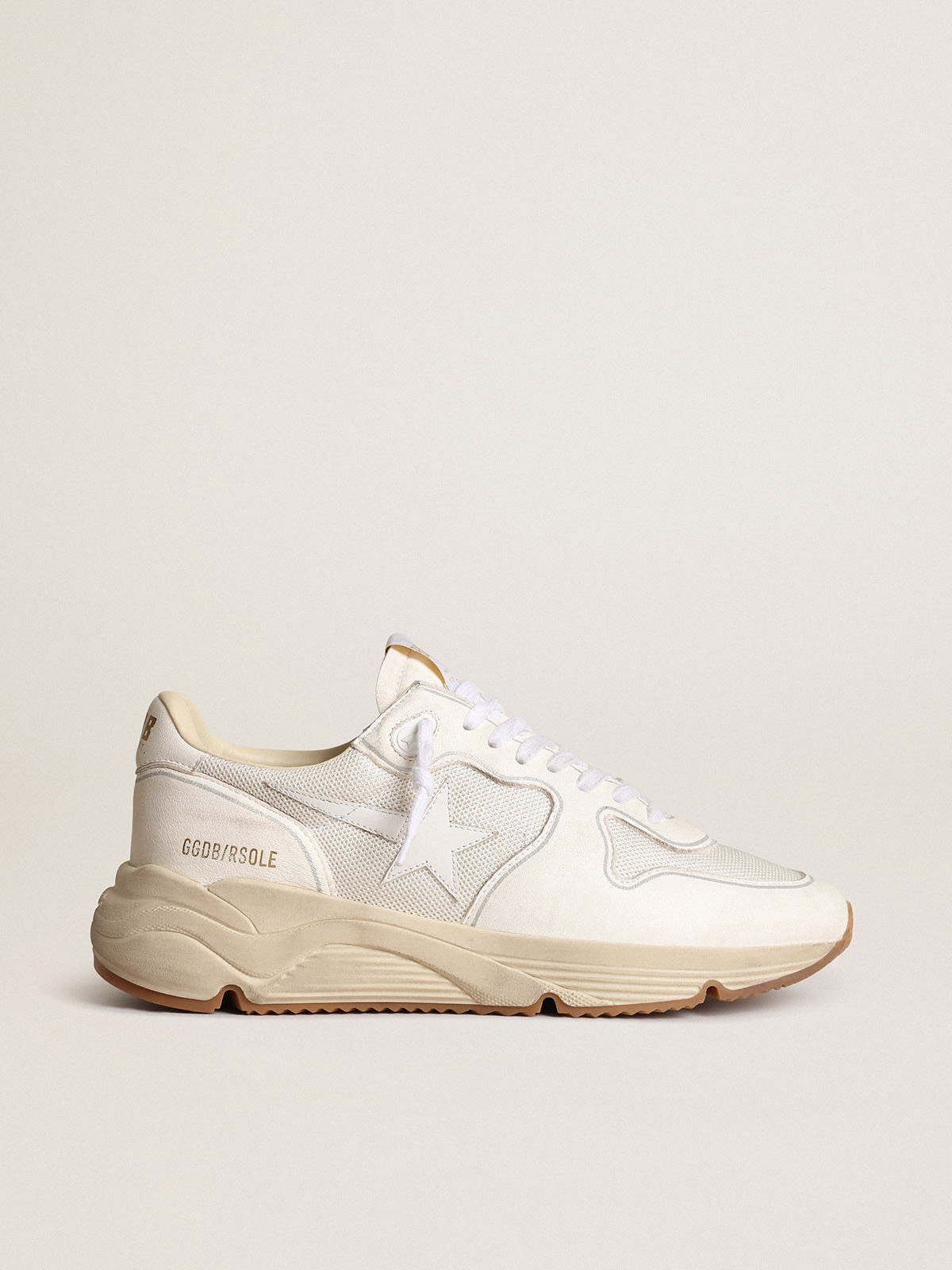 Women's Running Sole in mesh and white nappa