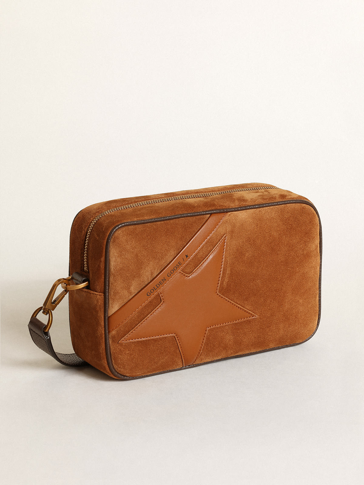 Golden Goose - Star Bag in tobacco-colored suede with tone-on-tone leather star in 