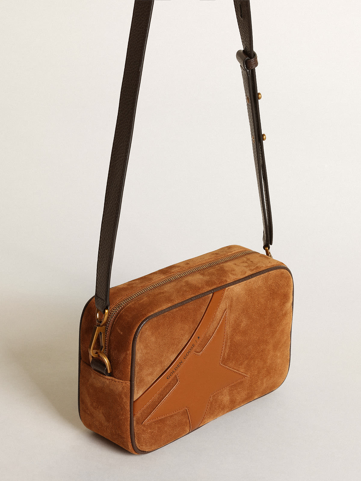 Golden Goose - Star Bag in tobacco-colored suede with tone-on-tone leather star in 